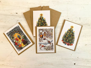 Wintery Whimsy Christmas Cards - (With Envelopes) -
